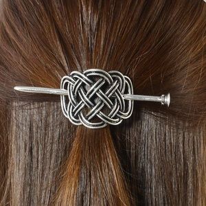 New Celtic hair clip pin Pewter Renaissance Faire